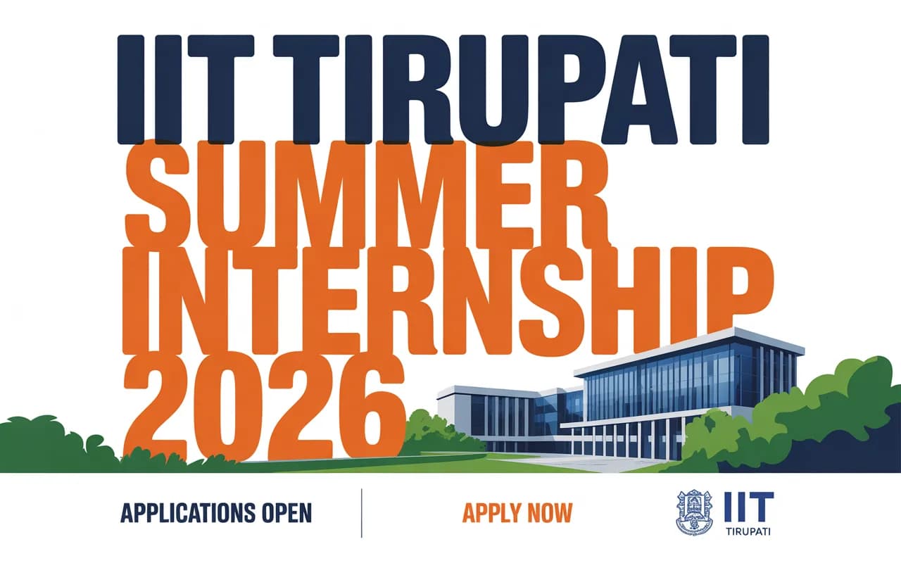 IIT Tirupati Summer Internship 2026: Stipend, Eligibility & Dates