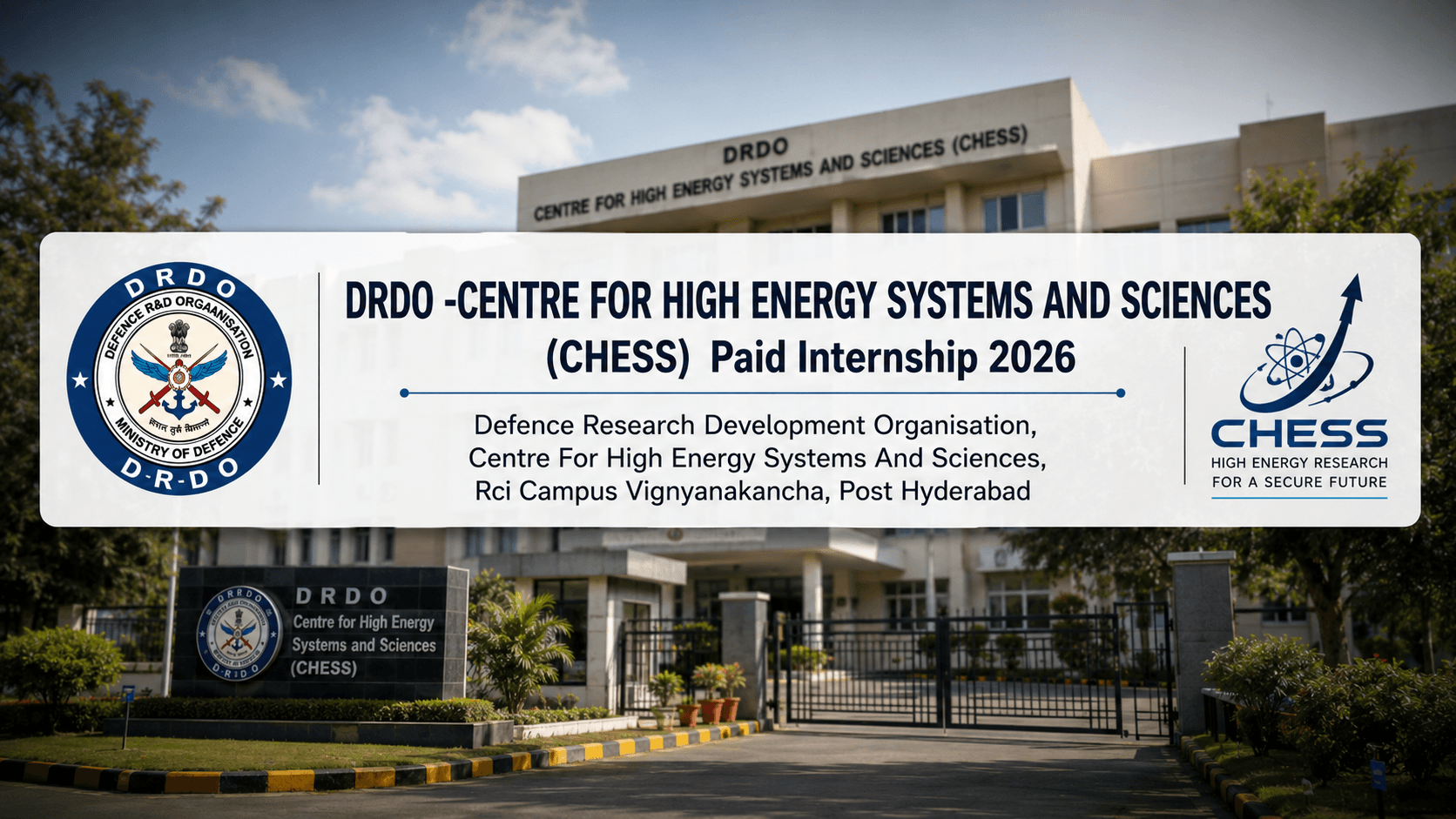 DRDO CHESS Paid Internship 2026: 20 Seats, How to Apply