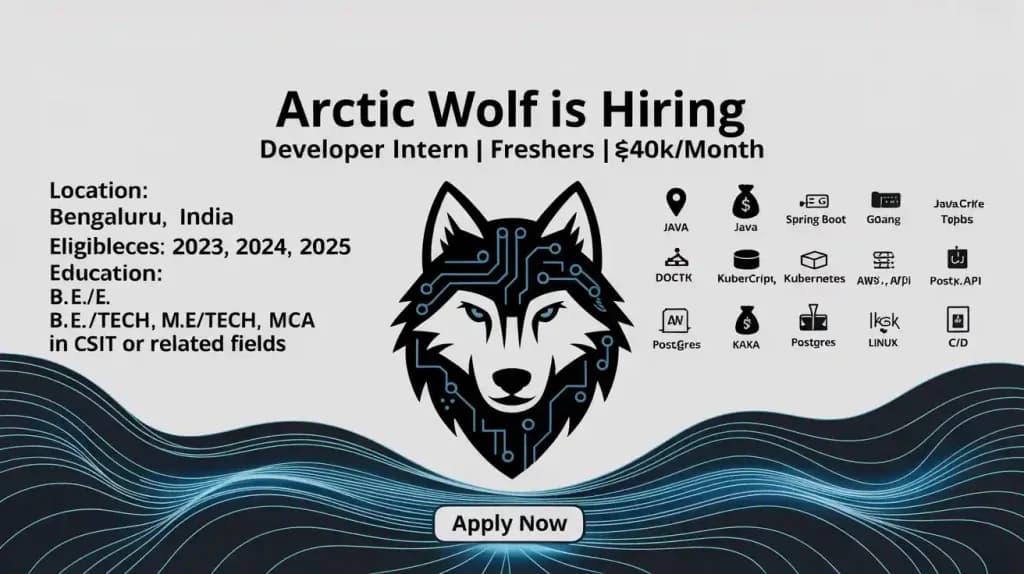 Arctic Wolf is Hiring Developer Intern | Freshers | 40k/month