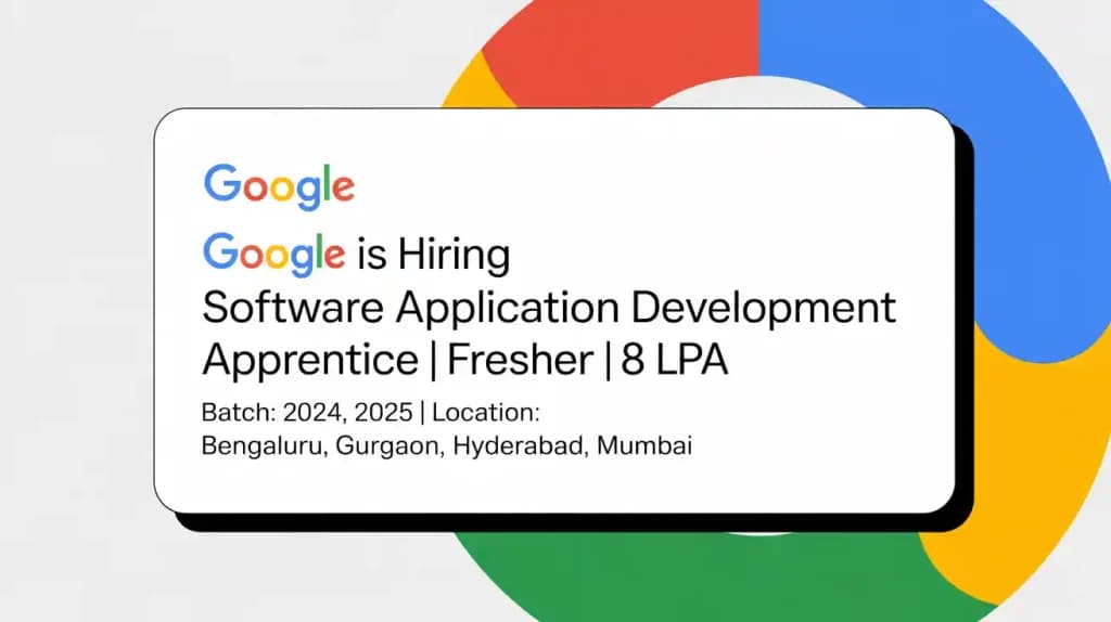 Google is Hiring Software Application Development Apprentice | Fresher | 8LPA