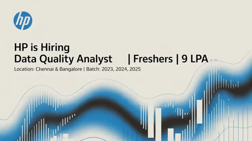 HP is Hiring Data Quality Analyst | Freshers | 9LPA