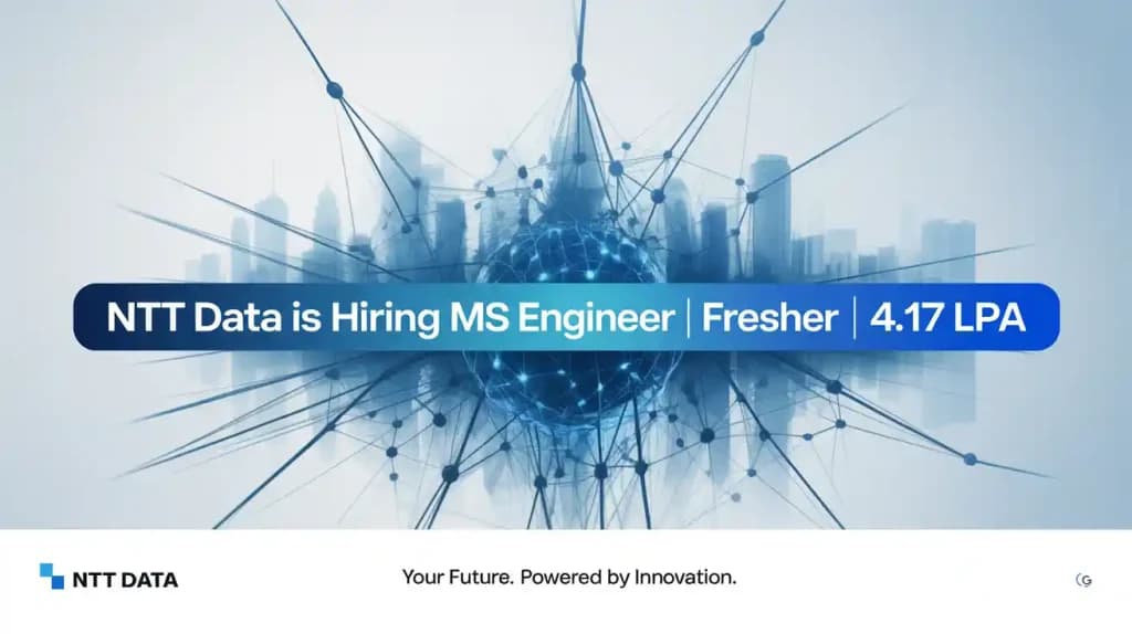 NTT DATA is Hiring MS Engineer | Fresher | 4.17 LPA