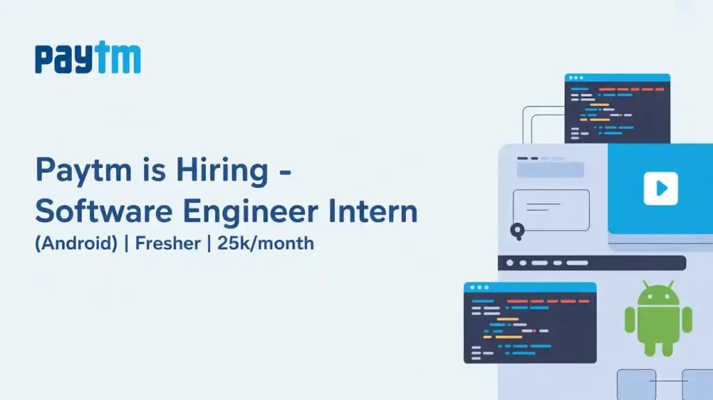 Paytm is Hiring – Software Engineer Intern (Android) | Fresher | 25k/month