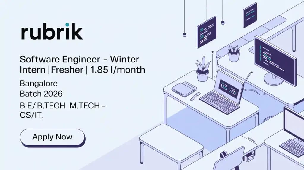 Rubrik Hiring Software Engineer – Winter Intern | Fresher | 1.85L/month
