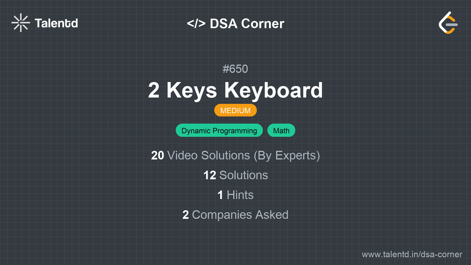 Problem visualization for 2 Keys Keyboard