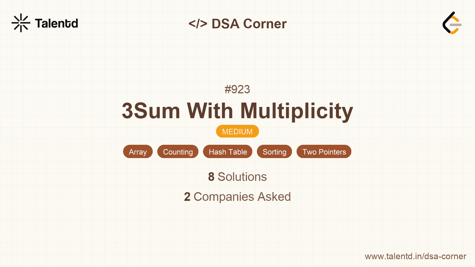 Problem visualization for 3Sum With Multiplicity