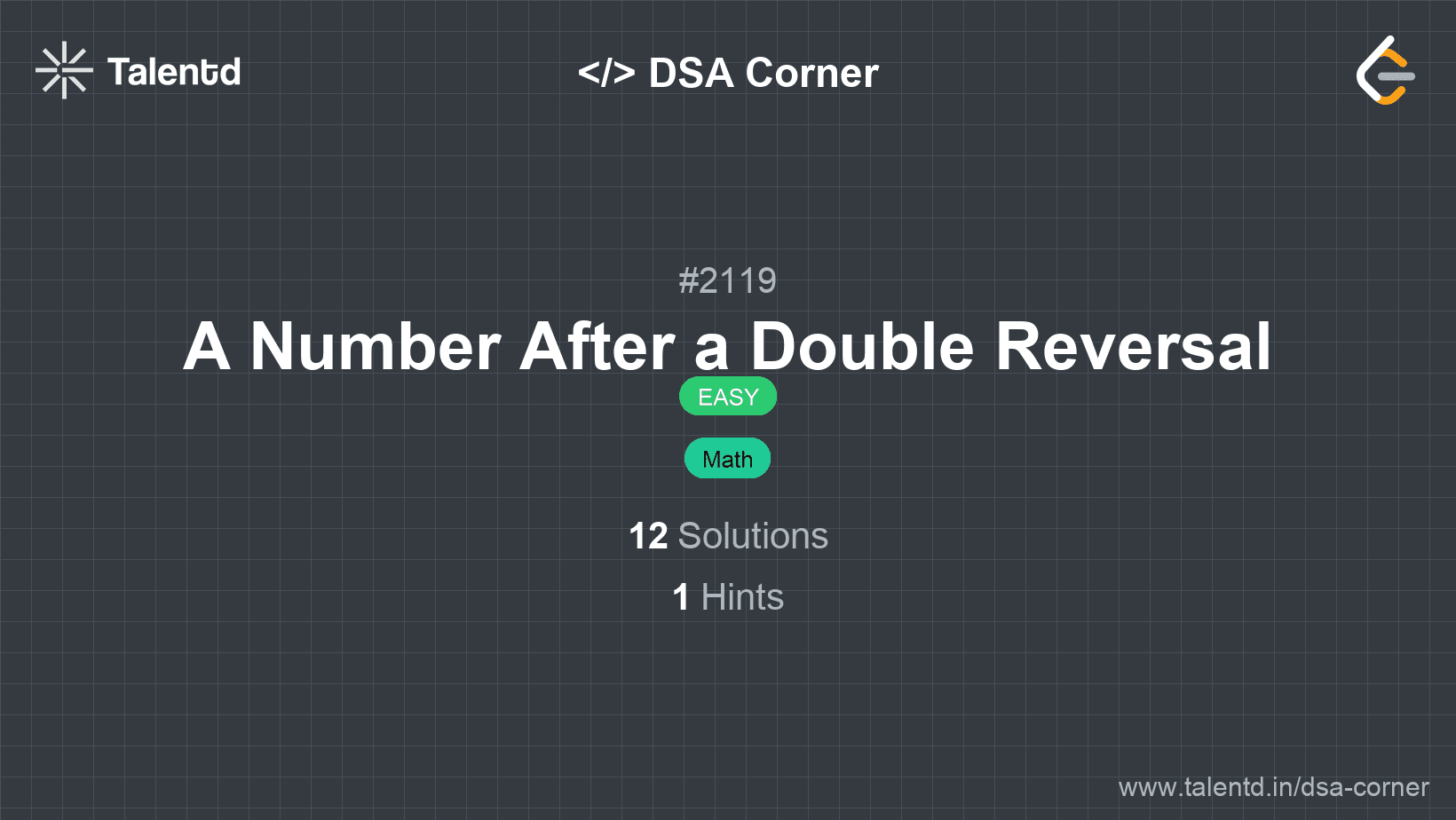 Problem visualization for A Number After a Double Reversal