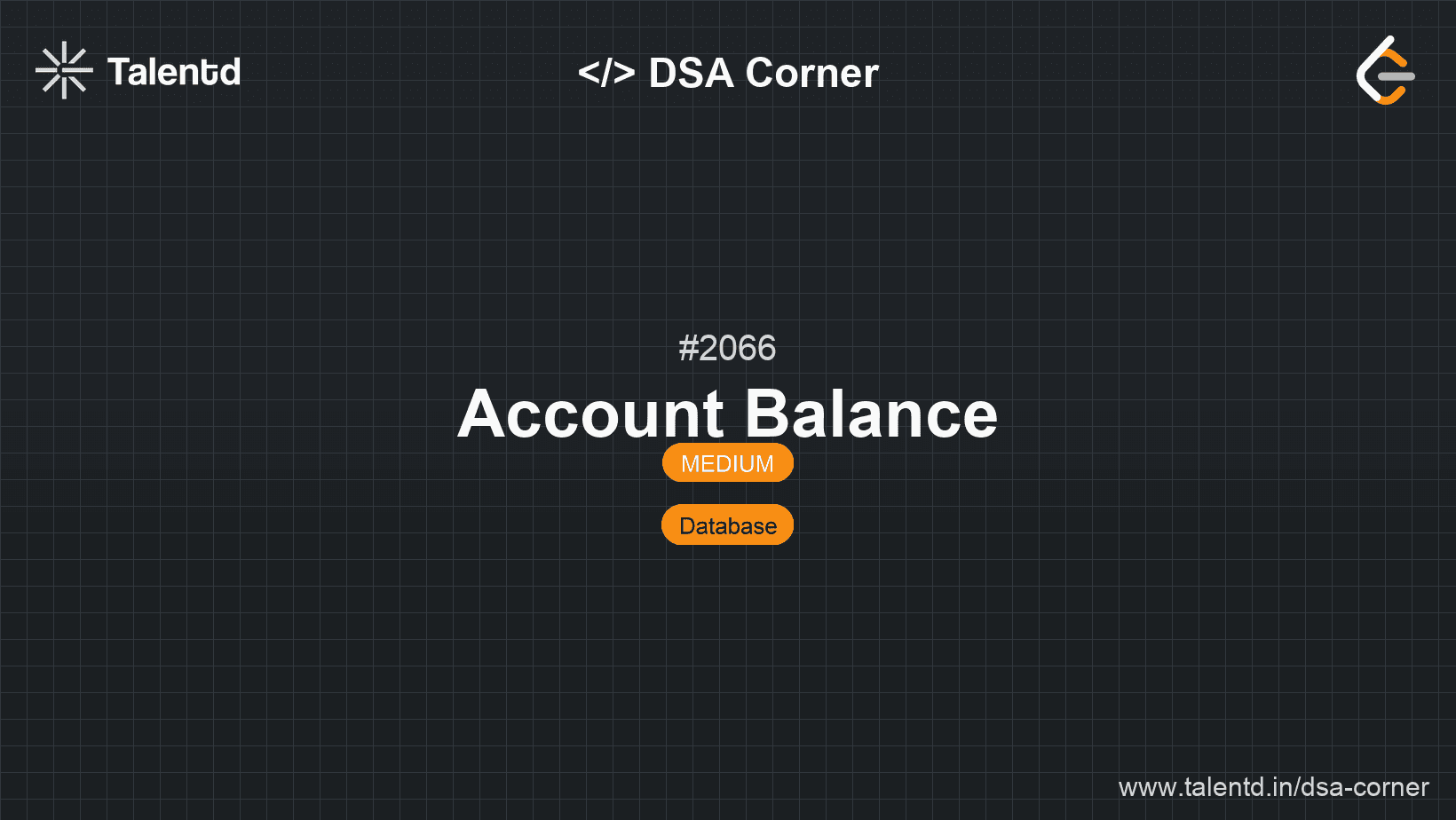 Problem visualization for Account Balance