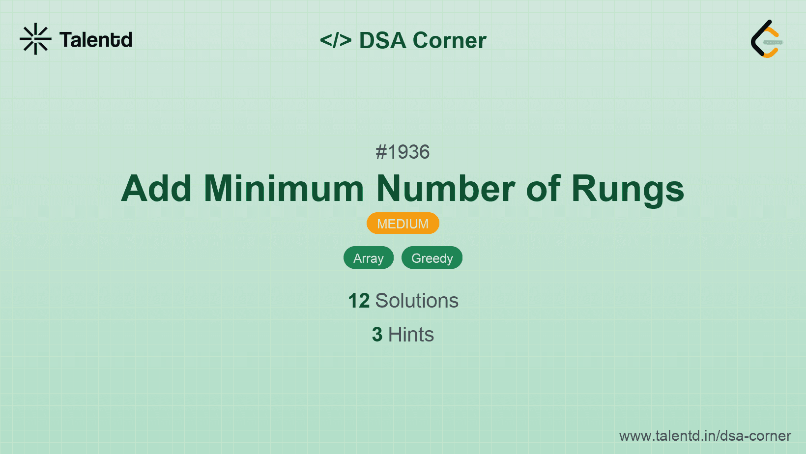 Problem visualization for Add Minimum Number of Rungs