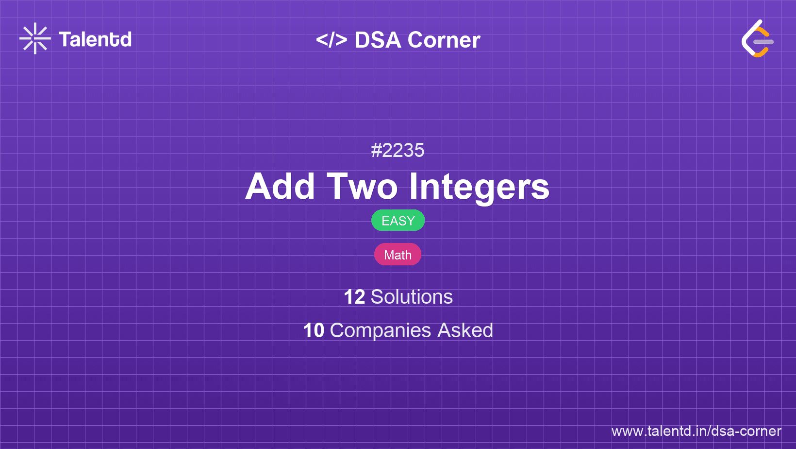 Problem visualization for Add Two Integers