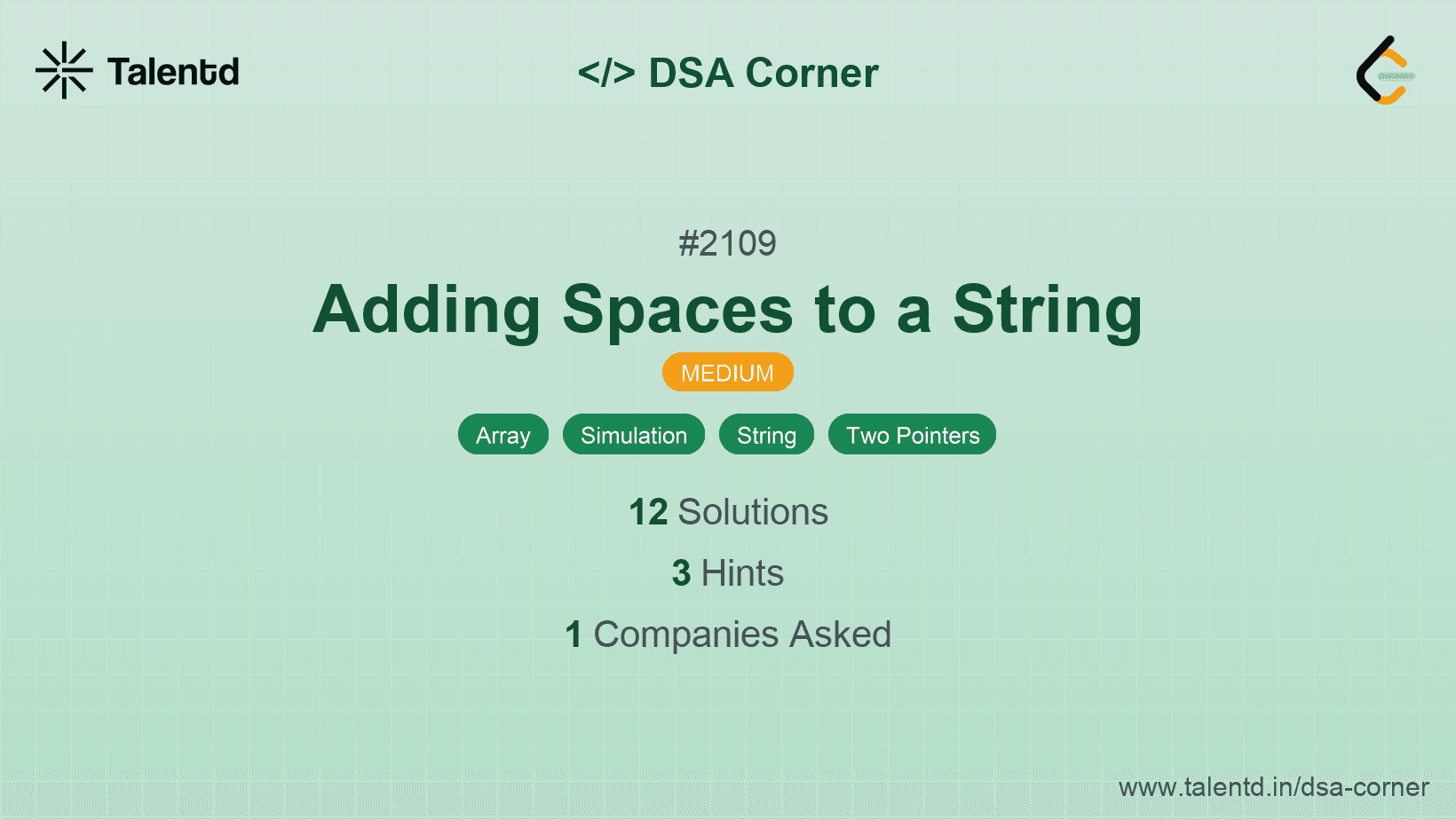 Problem visualization for Adding Spaces to a String