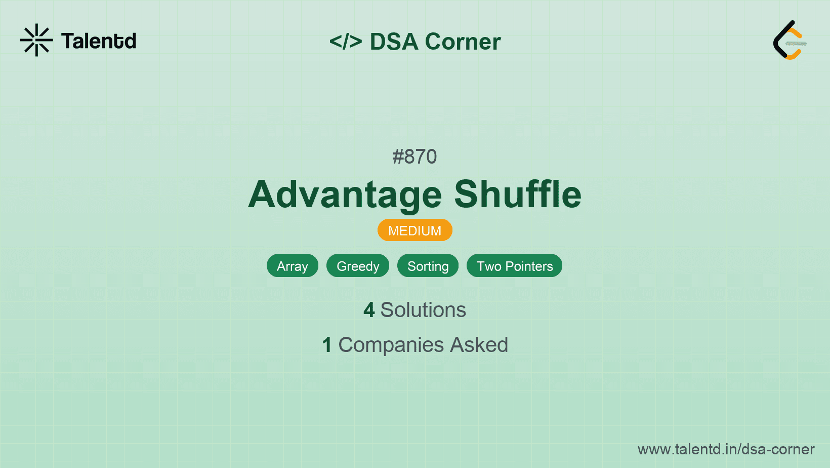 Problem visualization for Advantage Shuffle