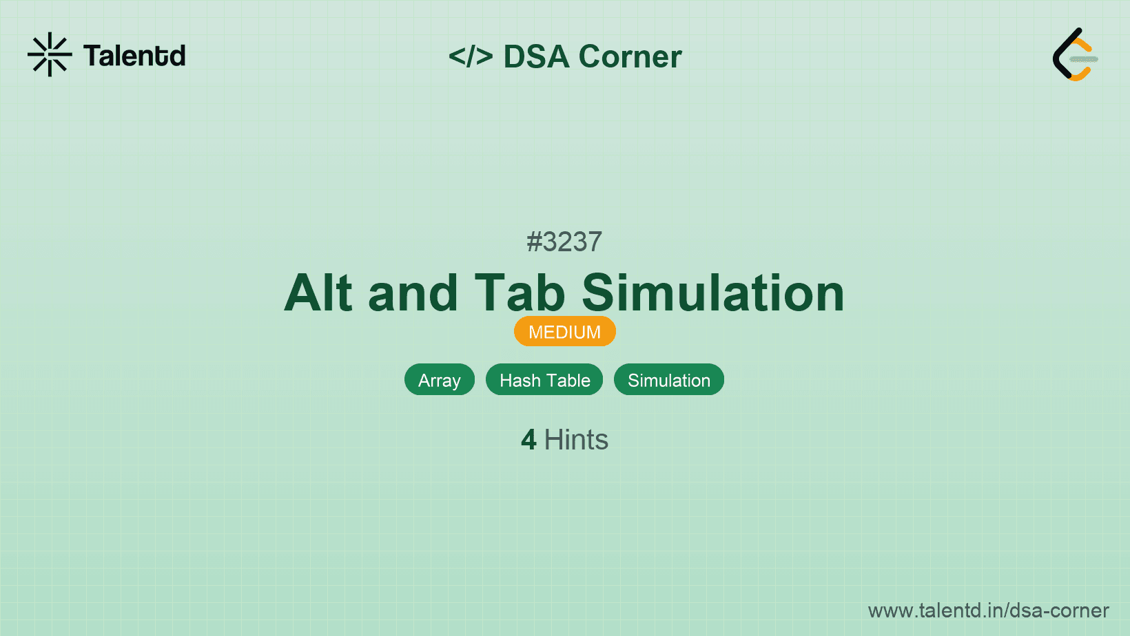 Problem visualization for Alt and Tab Simulation