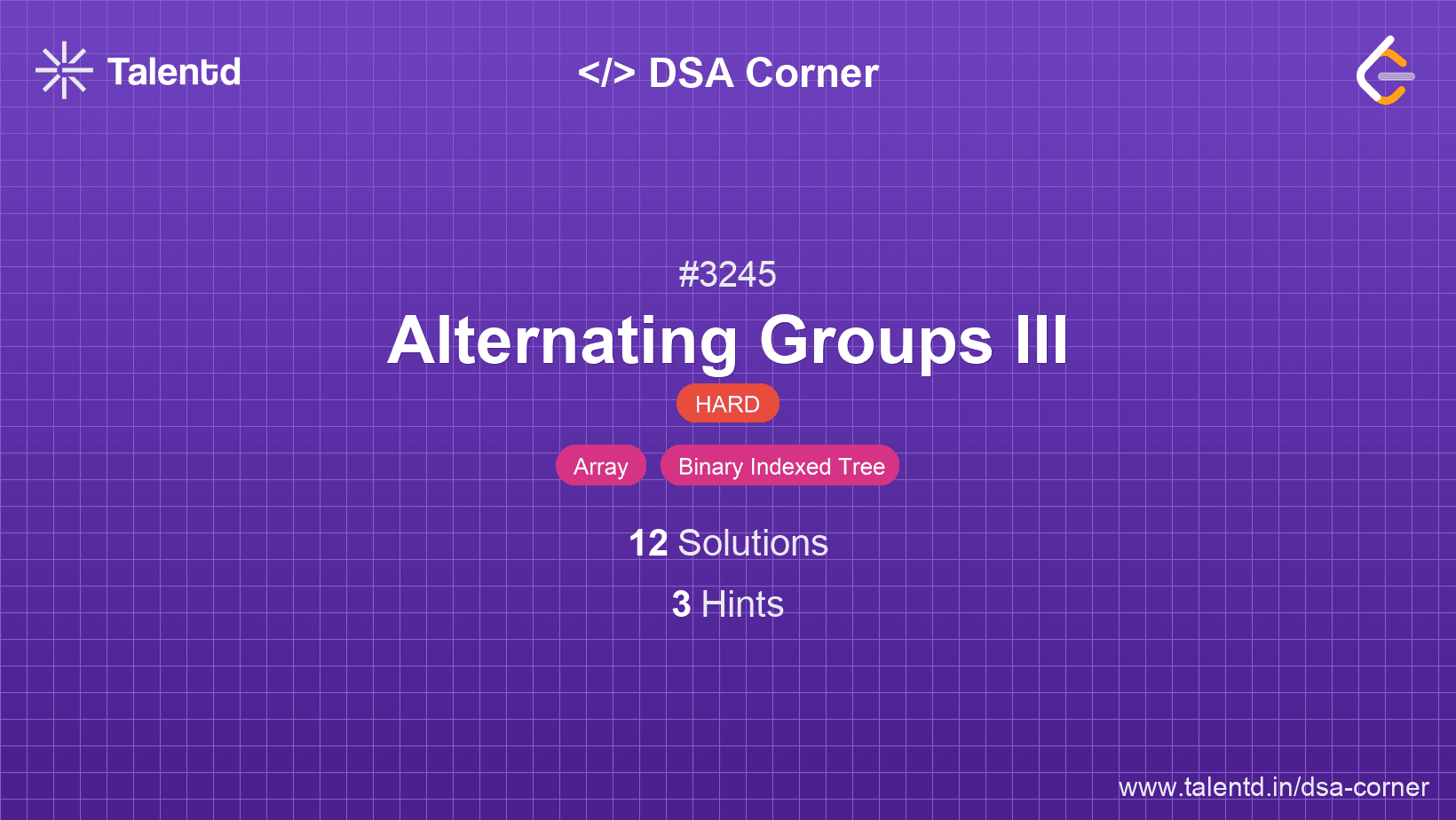Problem visualization for Alternating Groups III