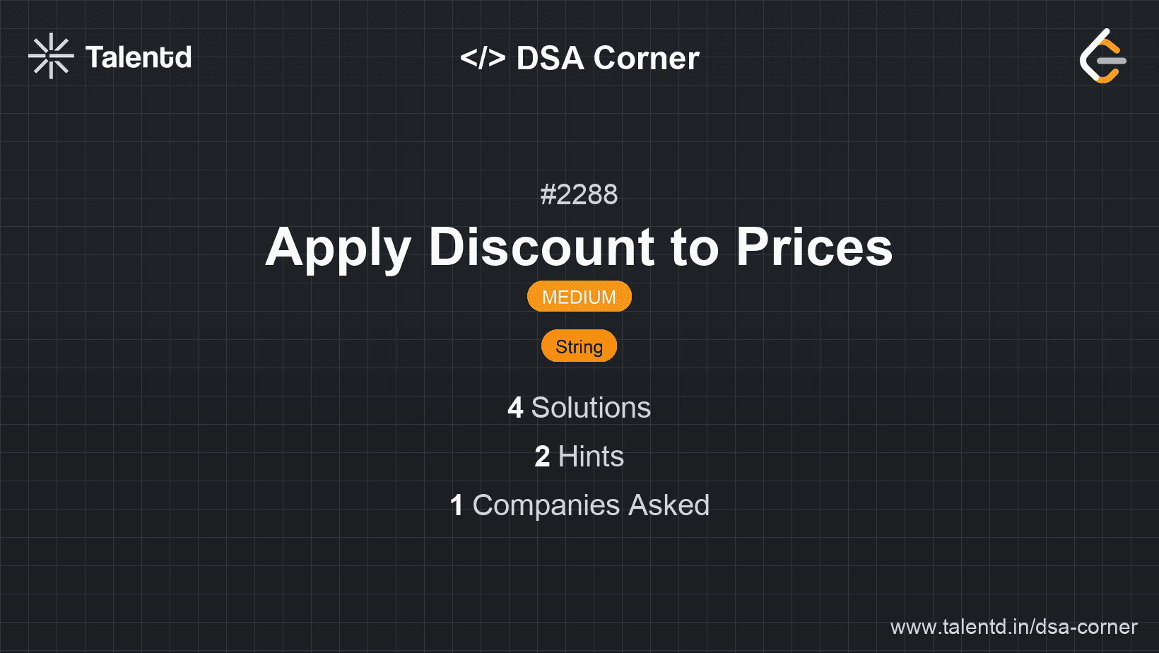 Problem visualization for Apply Discount to Prices