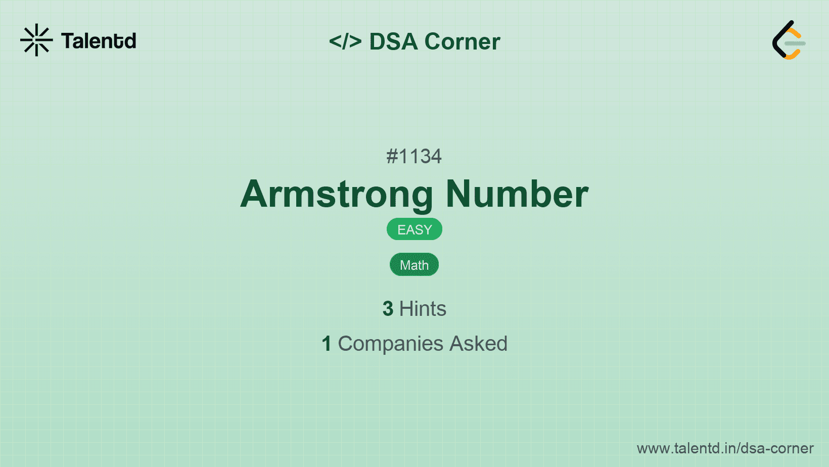 Problem visualization for Armstrong Number