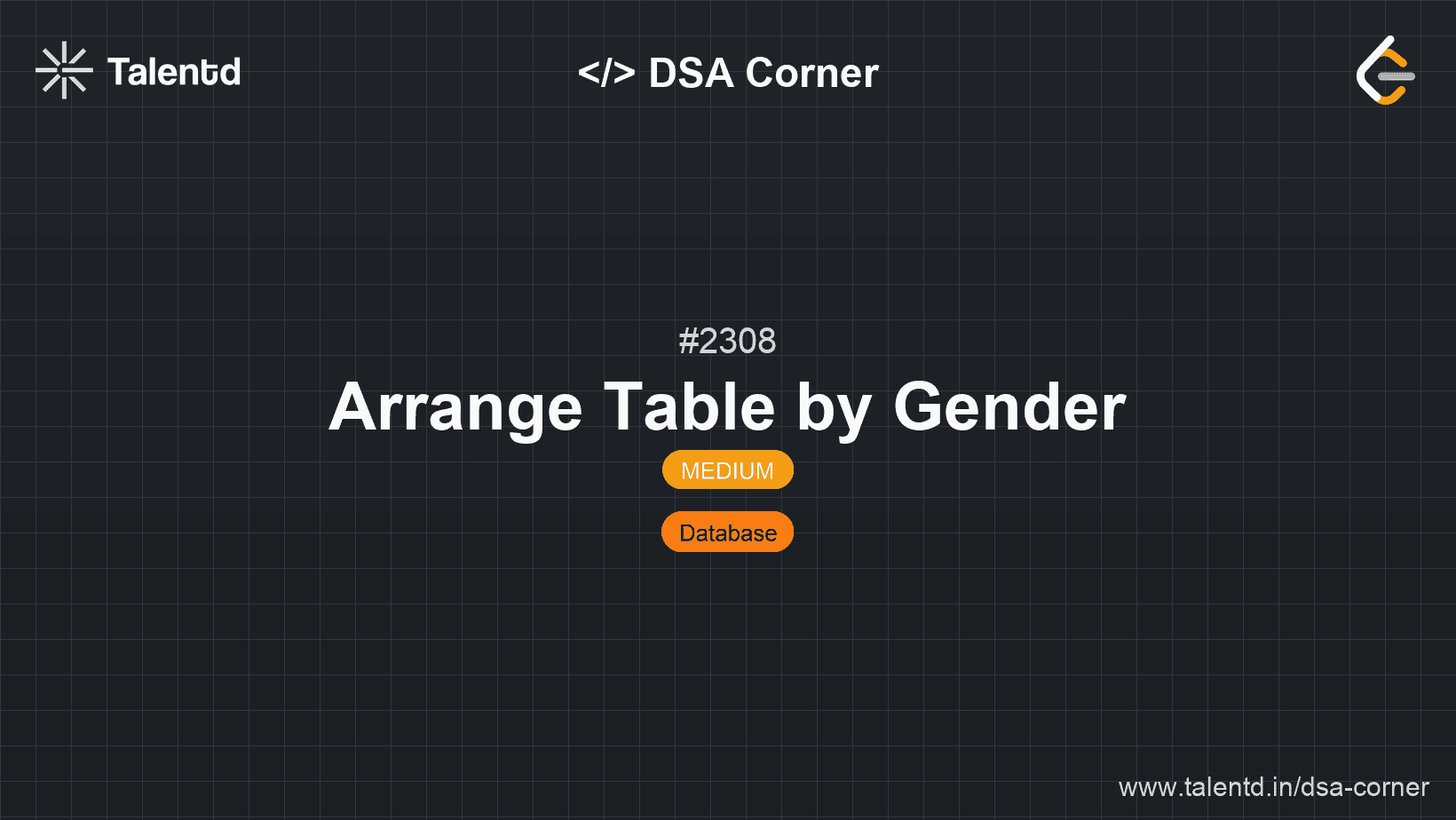 Problem visualization for Arrange Table by Gender