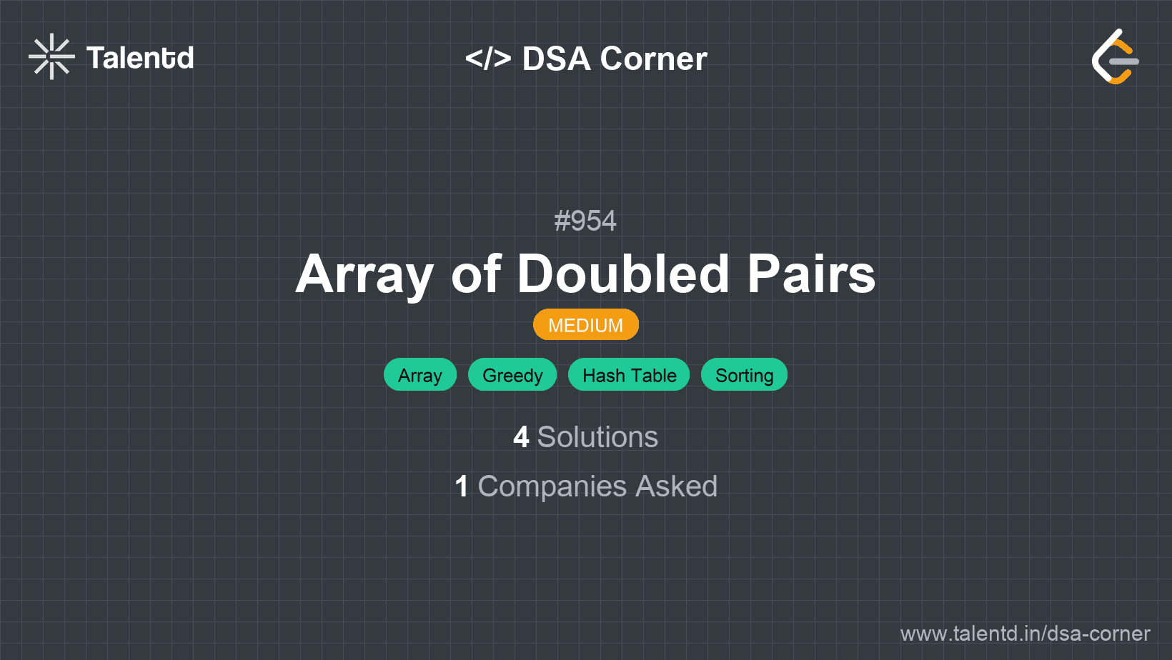 Problem visualization for Array of Doubled Pairs