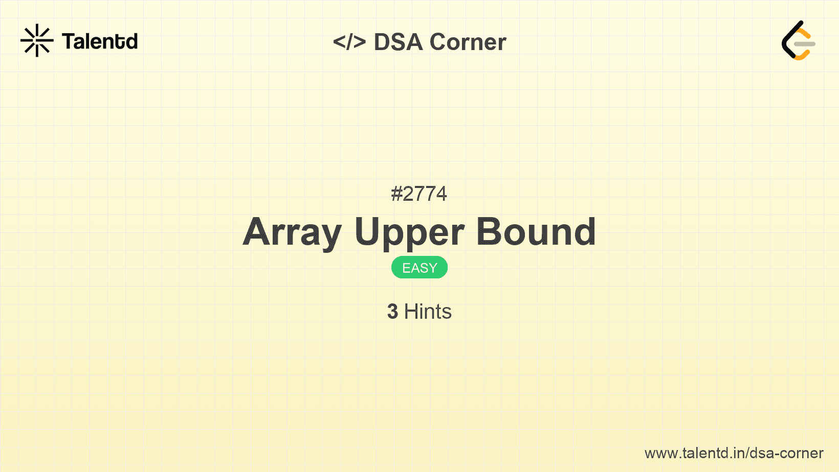 Problem visualization for Array Upper Bound