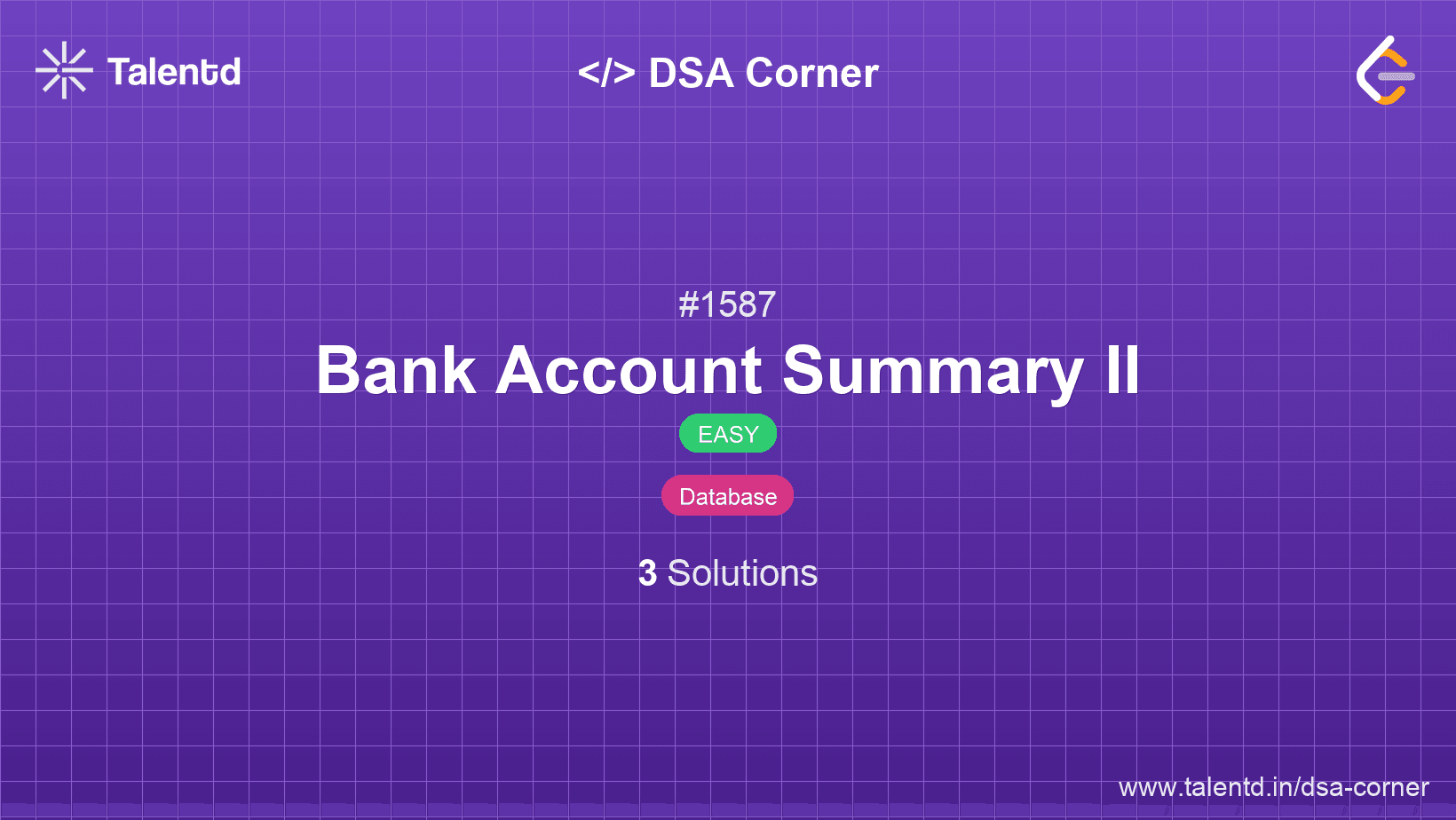 Problem visualization for Bank Account Summary II