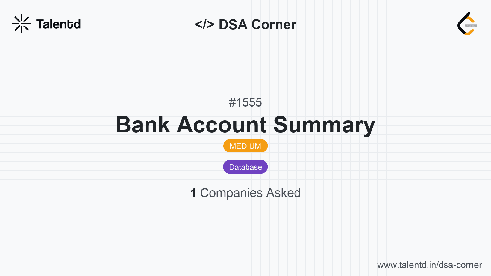 Problem visualization for Bank Account Summary