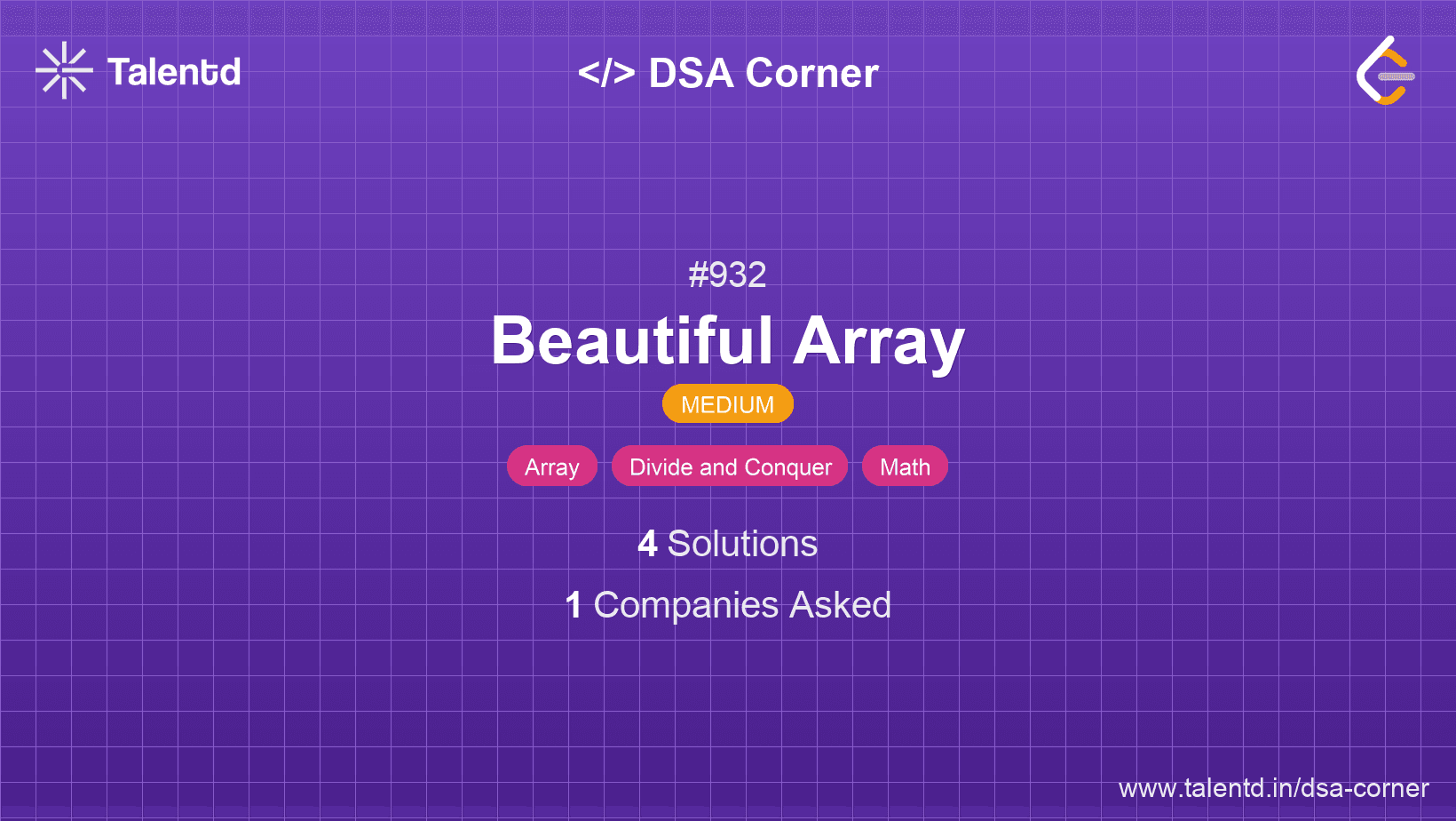 Problem visualization for Beautiful Array