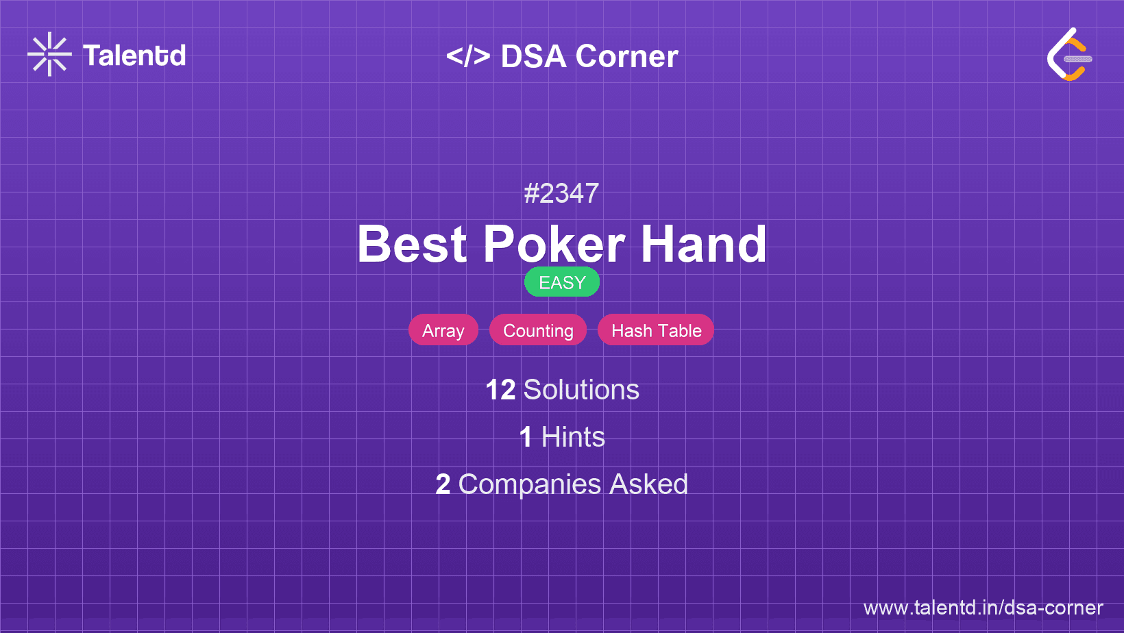 Problem visualization for Best Poker Hand