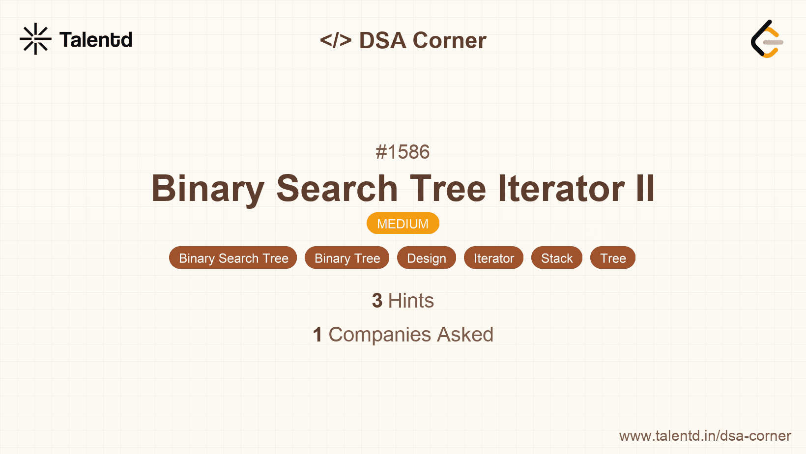 Problem visualization for Binary Search Tree Iterator II