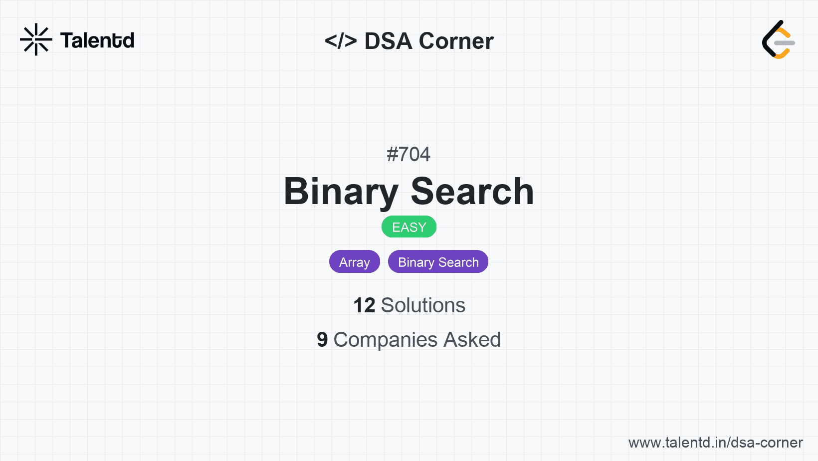 Problem visualization for Binary Search