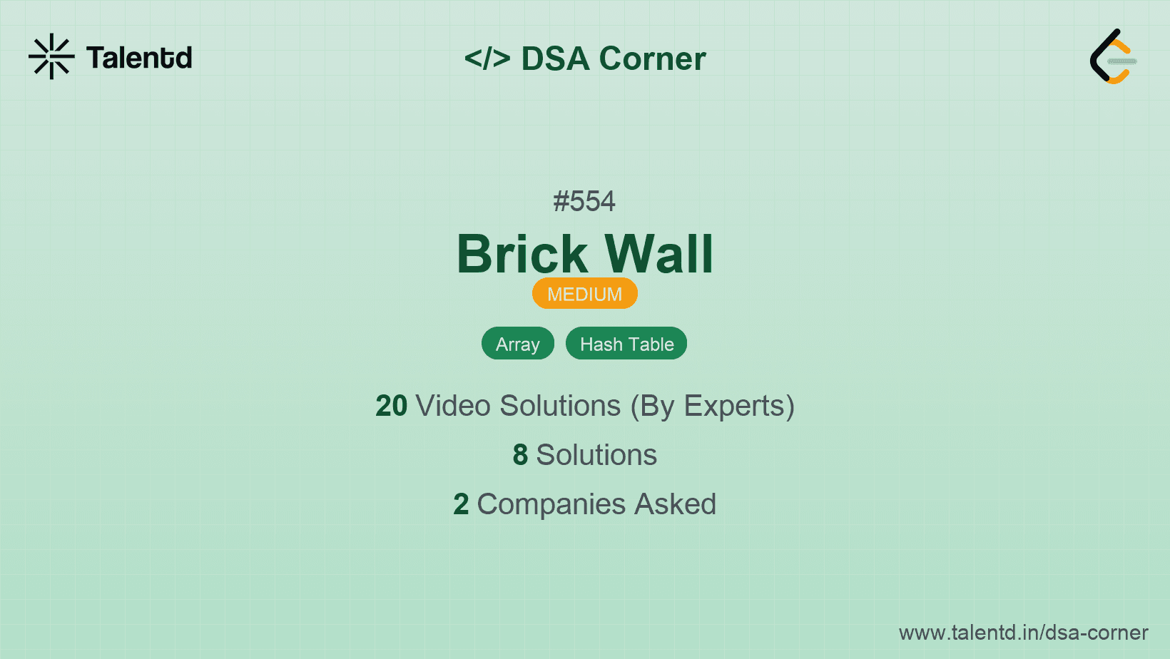 Problem visualization for Brick Wall