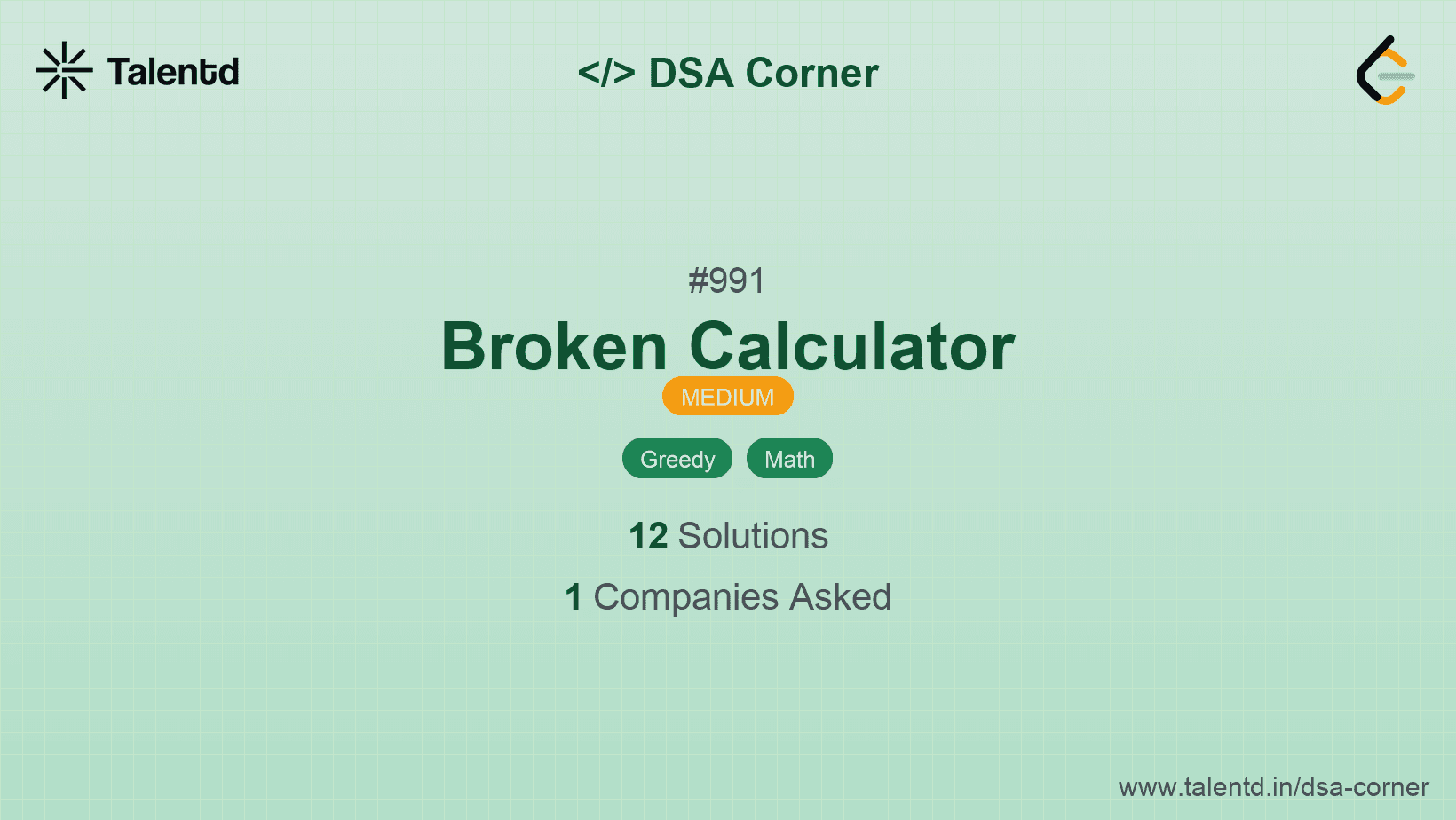 Problem visualization for Broken Calculator