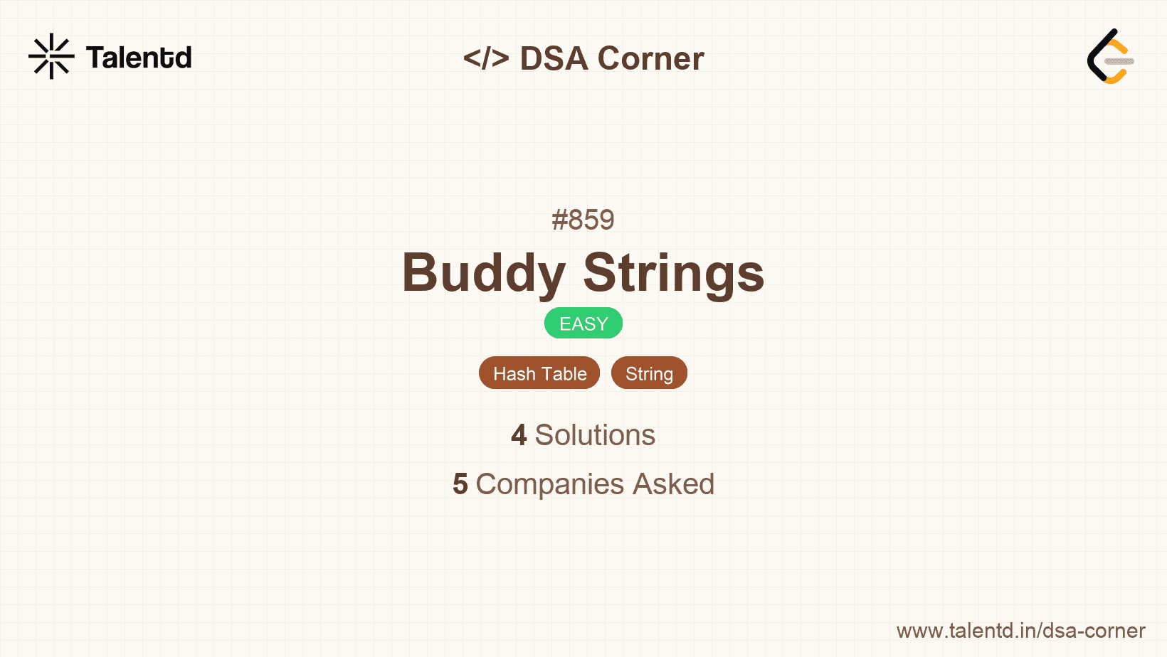 Problem visualization for Buddy Strings