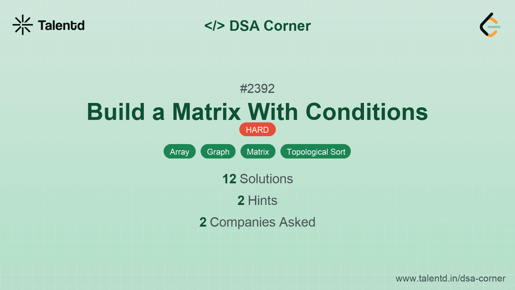 Problem visualization for Build a Matrix With Conditions