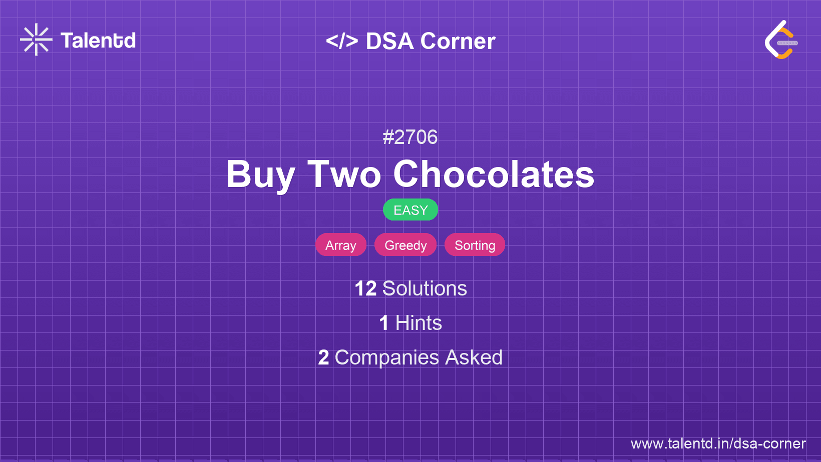 Problem visualization for Buy Two Chocolates