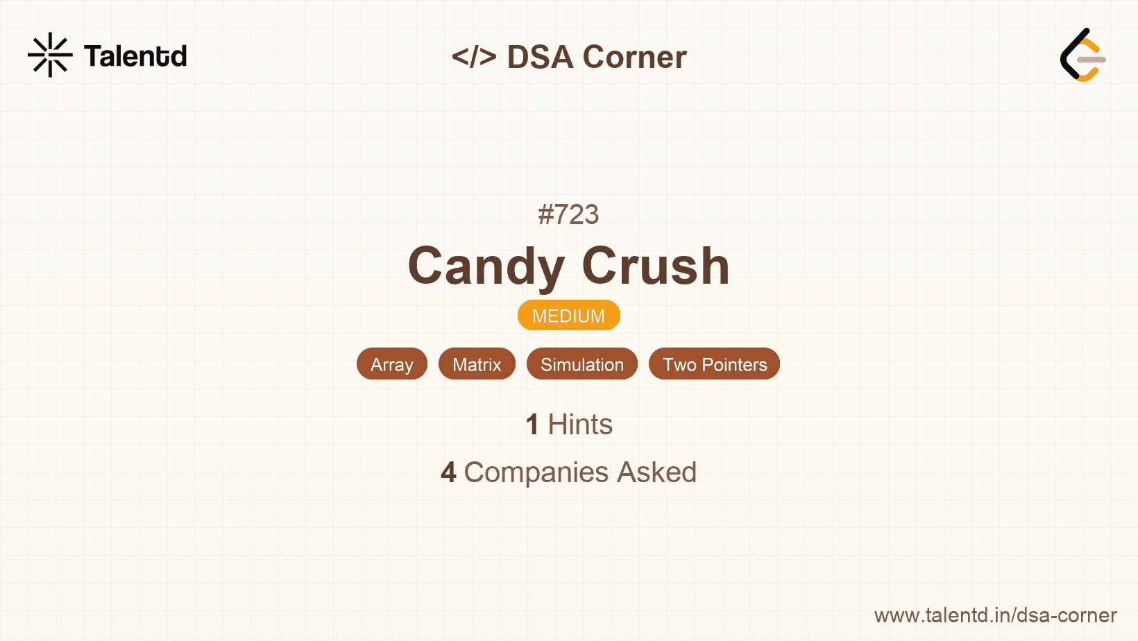 Problem visualization for Candy Crush