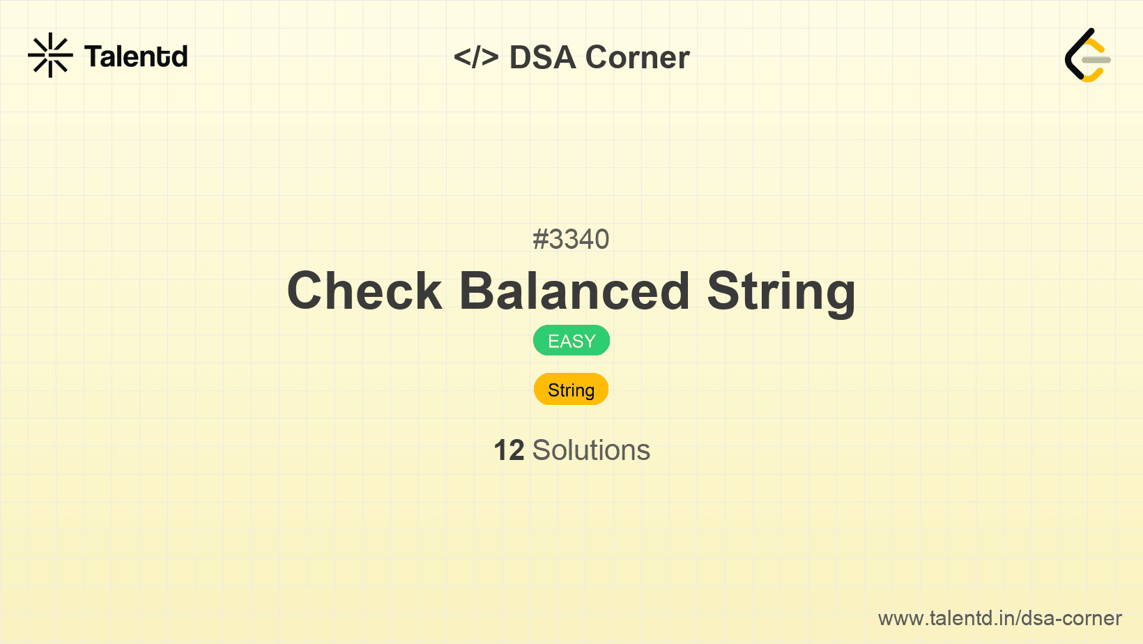 Problem visualization for Check Balanced String