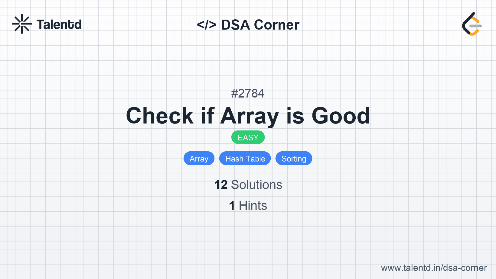 Problem visualization for Check if Array is Good