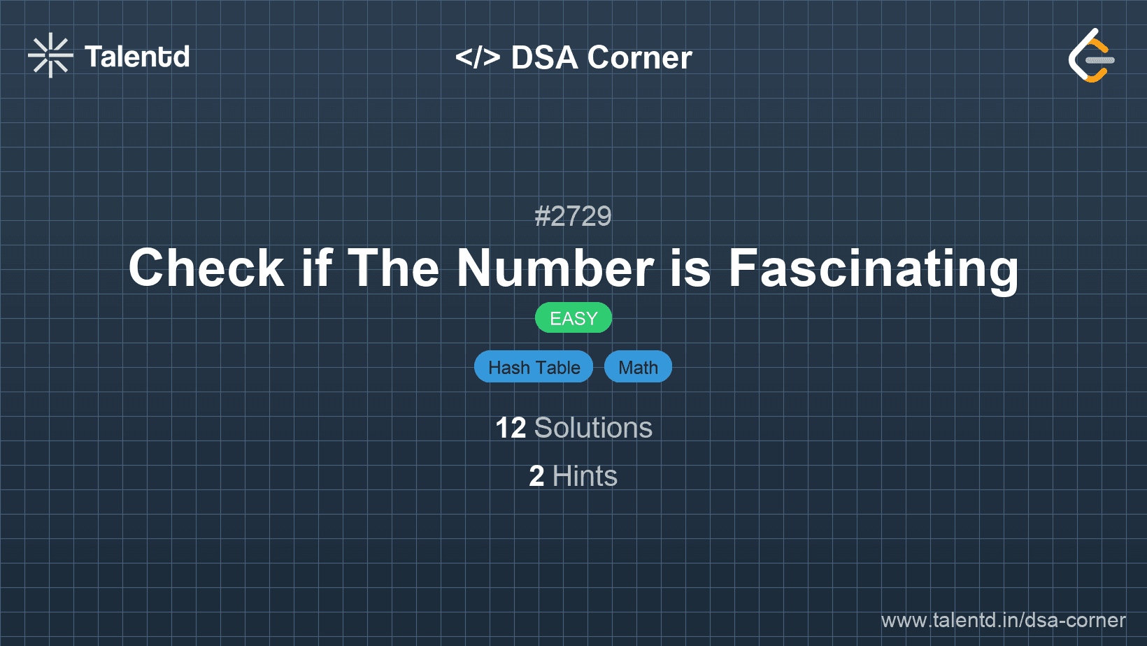 Problem visualization for Check if The Number is Fascinating