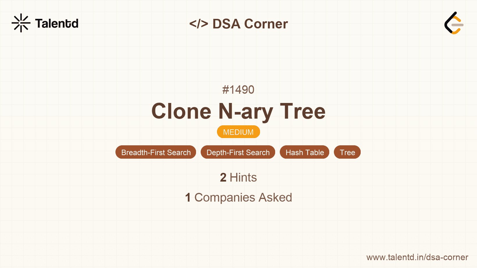 Problem visualization for Clone N-ary Tree