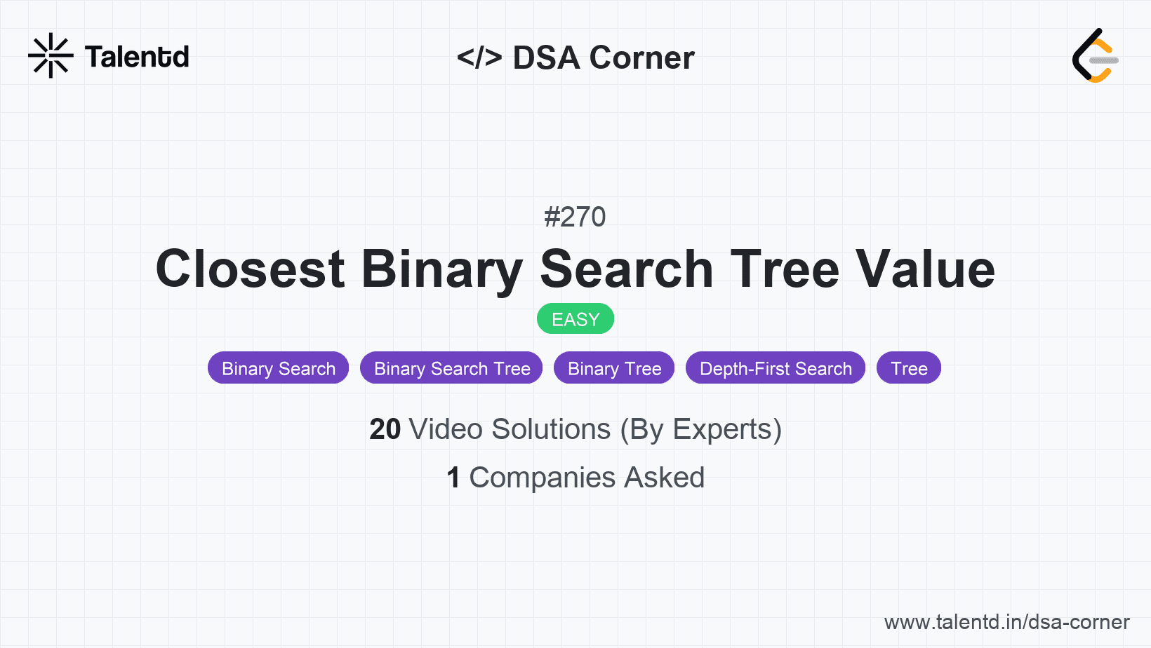 Problem visualization for Closest Binary Search Tree Value
