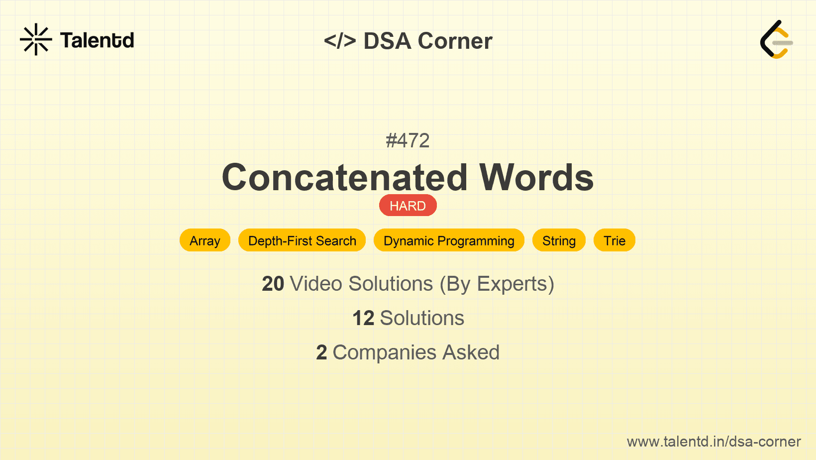 Problem visualization for Concatenated Words