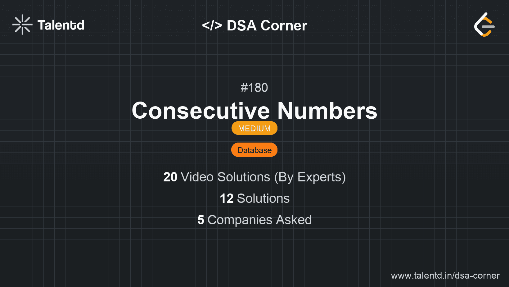 Problem visualization for Consecutive Numbers