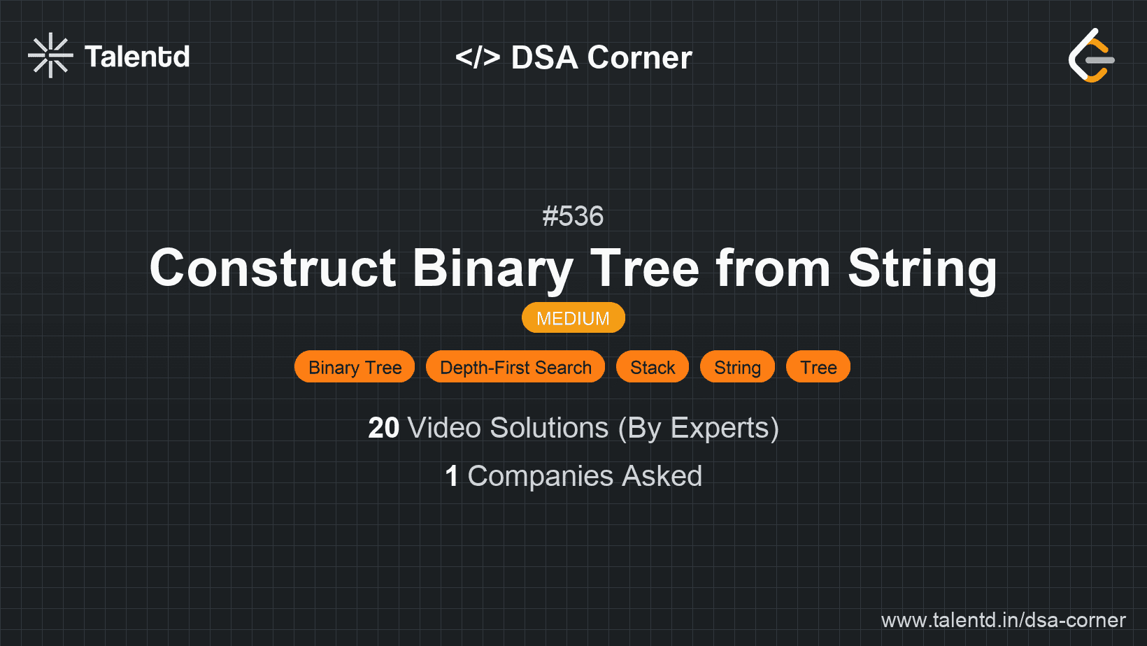 Problem visualization for Construct Binary Tree from String
