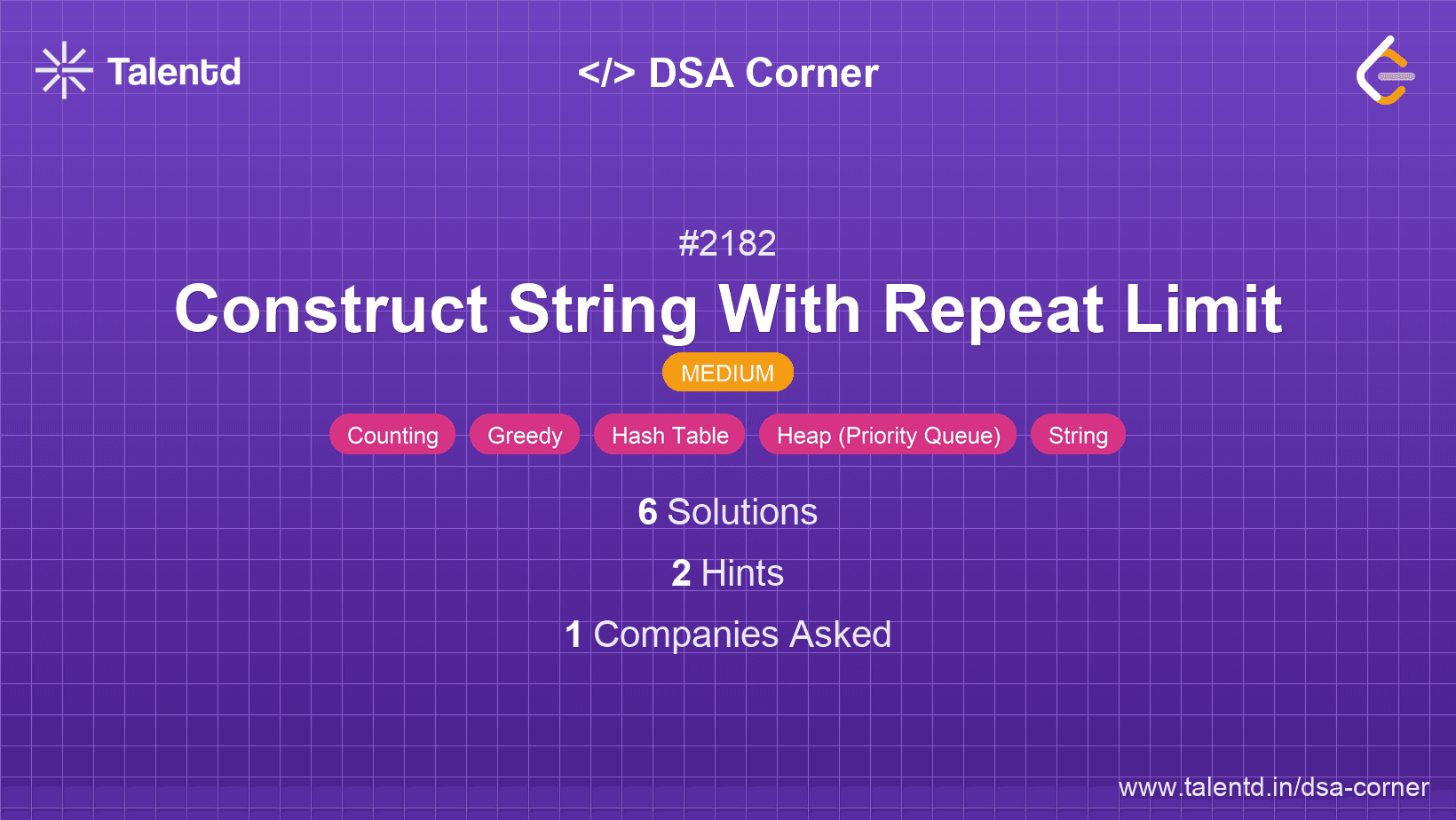 Problem visualization for Construct String With Repeat Limit