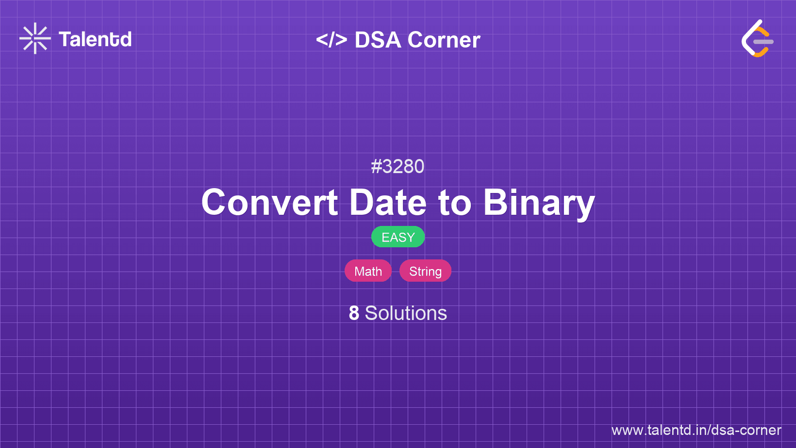 Problem visualization for Convert Date to Binary