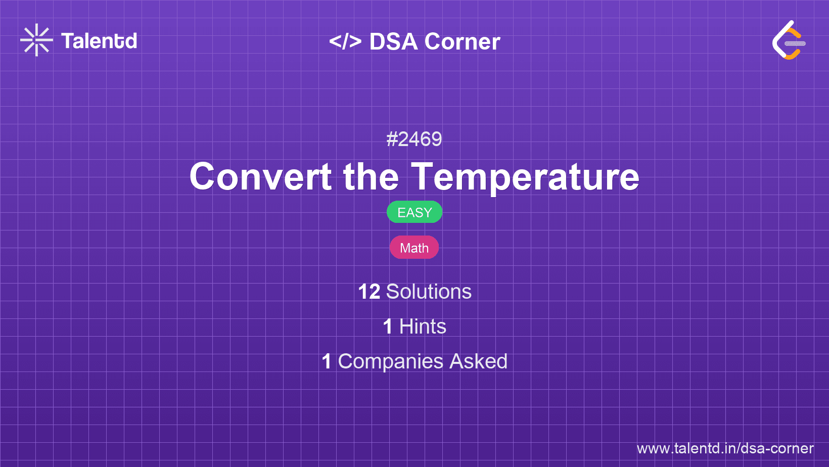 Problem visualization for Convert the Temperature