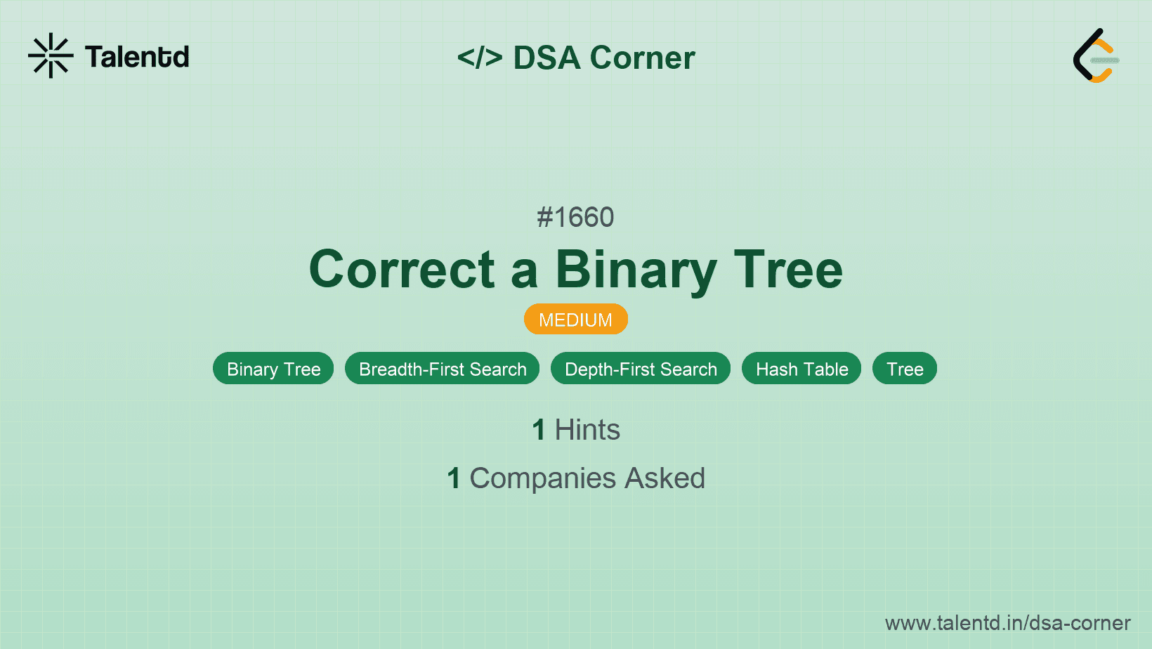 Problem visualization for Correct a Binary Tree