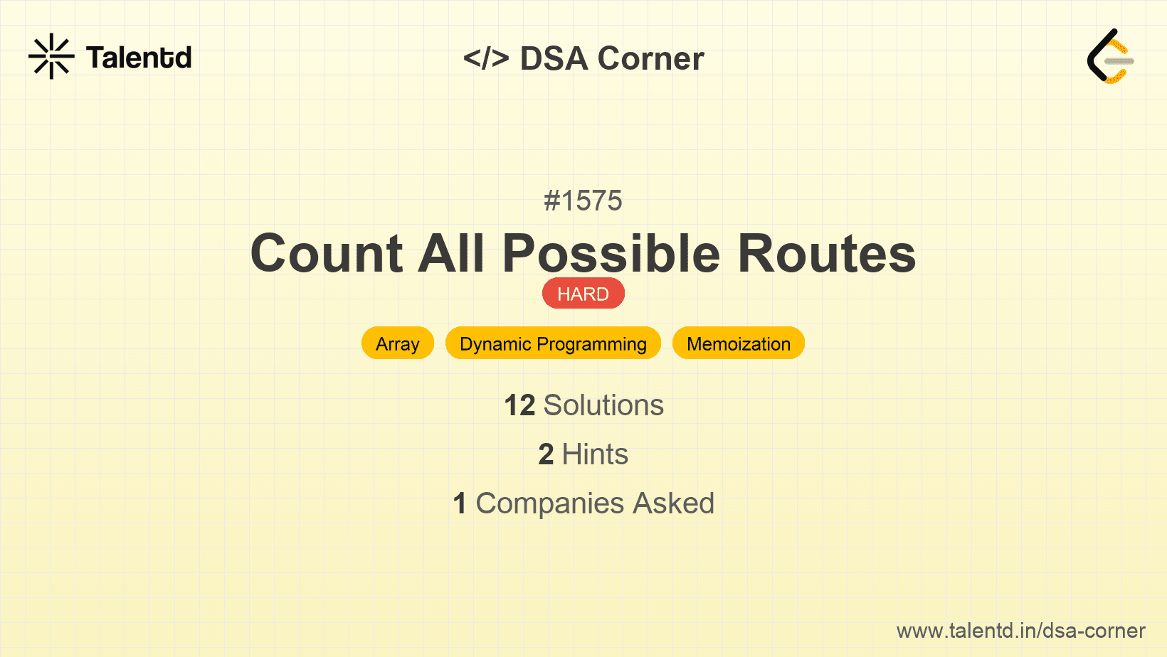 Problem visualization for Count All Possible Routes