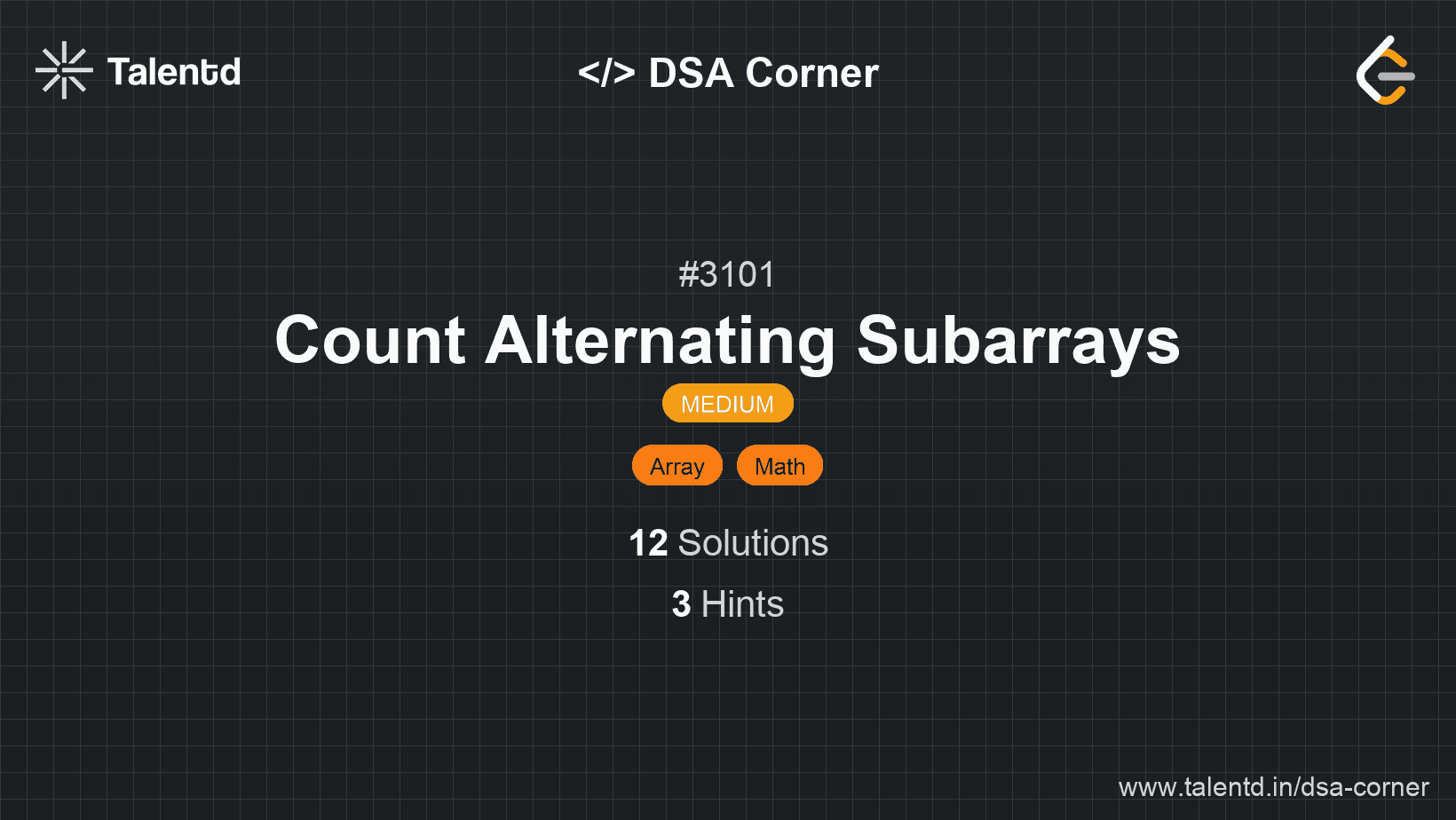 Problem visualization for Count Alternating Subarrays
