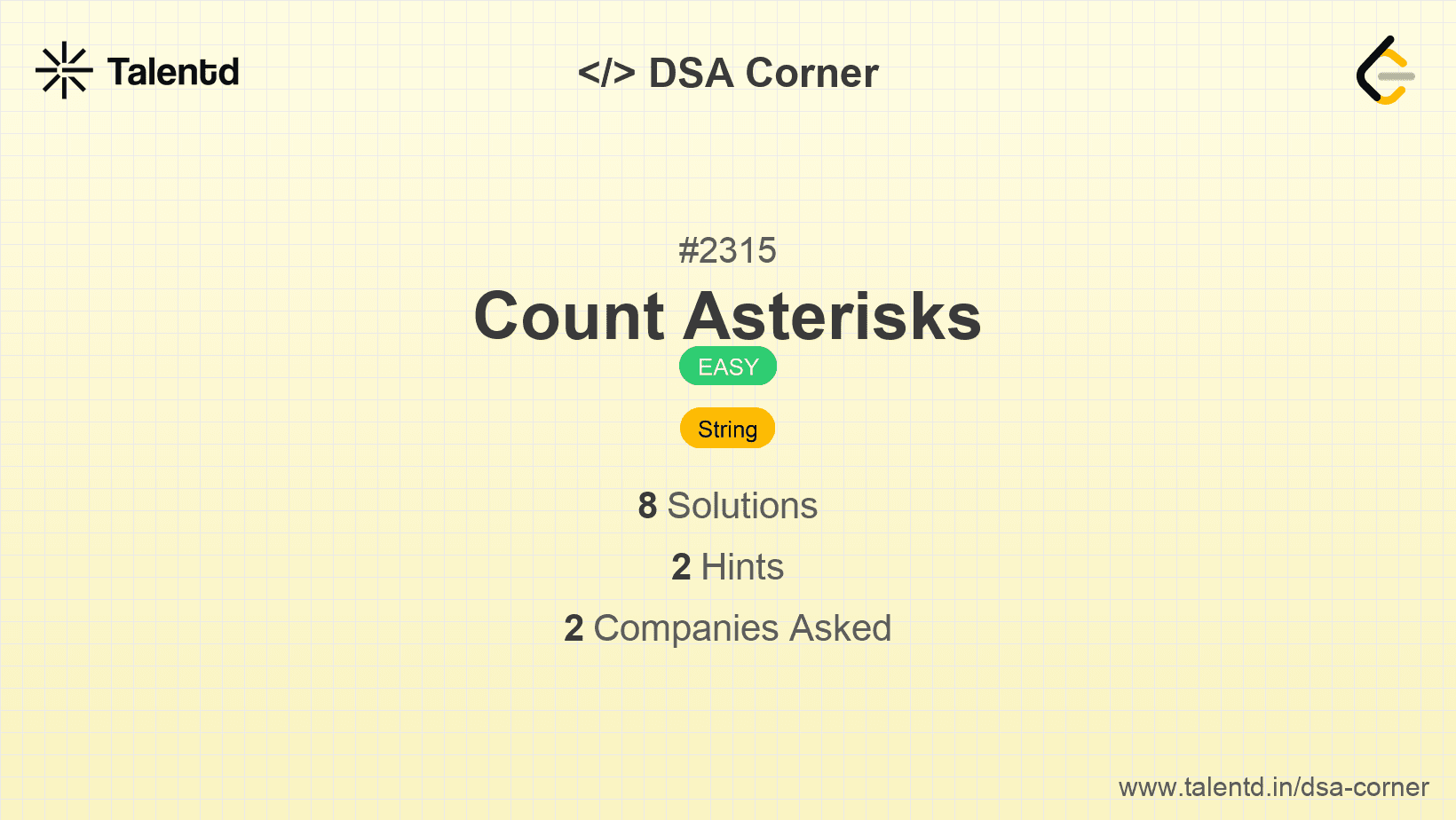 Problem visualization for Count Asterisks